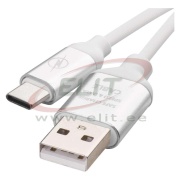 USB kabel 1m HighSpeed USB Type-A 2.0 - USB Type-C 2.0, speed 480Mbit/s, white, Emos