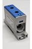 Universal Terminal Block Al/Cu TBA, 1P (2holes) 35-95mm² 220/245A 1000VAC/1500VDC, 35mm DIN-rail, panel mount, blue