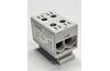Universal Tapping Block Al/Cu TBA, 1P (4holes) 2.5-50mm² 290/320A 1000VAC/1500VDC, 35mm DIN-rail, Koral, grey
