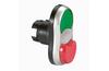 Push-button Osmoz, twin head| green I, red O projecting, ø22.5mm, metal bezel, IP66/69K, Legrand