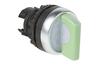 Selector Switch Osmoz, head| ø22.5mm, ill., 0-1 0-45°, ø22.5mm, IP66/69K IK05, white ^green