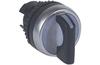 Selector Switch Osmoz, illuminated head, ø22.5mm, 1-0-2 45°-0-45°, standard handle, IP66/69K IK05, white/black