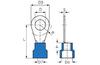 Ring Terminal w. Collar R 10.5 b, 1.5..2.5mm² M10, ø10.5 L30.7, -25..75°C, PVC, 100pcs/pck, blue