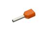 Twin Wire-End Ferrule w. Collar Ct 005008 w, 2x0.5x8mm, 100pcs/pck, orange