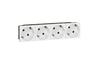 Socket Mosaic, mech.| 4x 2P+E 45°, shutters, 16A 250VAC, spring clamp, 8M, Legrand, white