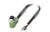 Sensor/actuator Cable SAC-4P-3.0-PUR/M12FR, M12 90° 4pin socket », 4A 250VAC/DC, -25..90°C, L3m PUR cable, IP68, Phoenix, black