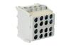 Main Terminal Block Al/Cu HLAK 25-1/6 M2, 2x 25/16mm²/ 6x 16/10mm², 130/100A 1000VAC/DC, 2.5/2Nm, TS35, Pollmann, grey