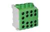 Main Terminal Block Al/Cu HLAK 35-1/6 M2, 2x 35/25mm²/ 6x 25/16mm², 160/125A 1000VAC/DC, 3.5/2.5Nm, TS35, Pollmann, green