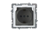 Socket Touran, mech.| 2P+E Schuko shuttered, cover, 16A 250VAC, flush mount, Nilson, white