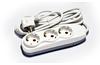 Multi-Outlet Extension Quattro, 3x 2P+E Schuko 3600W 16A 250VAC, 2m cable 3x 1.5mm², Nilson, white