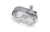 Luminaire OVAL 100, 75W E27, grey PP, transparent glass cover, steel mesh, IP44, MaxPro