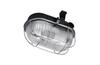 Luminaire OVAL 100, 75W E27, black PP, transparent glass cover, steel mesh, IP44, Maxpro