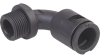 Conduit Connector Elbow RQB190-M, M20x1.5 tube AD 21.2, 90° bend, wrench 26mm, conically sealing, -40..120°C, polyamide impact-resistant, V0 (UL 94), IP66, black