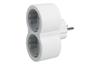 Multi-Socket Plug, 2x front outlets schuko 2P+E 16A 230V, 3680W, Legrand, white-grey