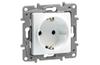 Socket Niloe, mech.| 2P+E Schuko ^shutters, 16A 250VAC, 2.5mm² screw clamp, white