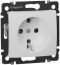 Socket Valena, mech.| 2P+E Schuko w. shutters, 10/16A 250VAC, 2.5mm² screw clamp, white
