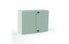 Mild Steel Enclosure E COR, 1000Wx1000Hx300D, plain double door, mounting plate, 2x gland plate 310x110, 1x lock w. ø3mm double bar key, rod system, C3M| epoxy resin layer, IP55 IK10, Nema4, grey