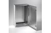 EC050520X « Enclosure ECOR, 500Wx500Hx200D, plain door, mounting plate, 1lock w. ø3mm double bar key, AISI304L, IP66 IK10, NEMA4X