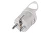 Plug CEE 7/7, 2P+E Schuko 16A 250VAC, corner with folding handle, IP20, white, Emos
