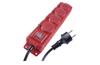 Multi-Outlet Extension 4x 2P+E Schuko 3680W 16A 250VAC, switch, 10m cable H07RN-F 3G 1,5 mm2, IP44, black-red, Emos