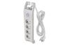 Multi-Plug Extension Cord P54212, 4x 2P+E Schuko 3680W 16A 250VAC, switch, 1.7kV surge protection 900J, 2m cable H05VV-F3G 1,5 mm2, IP44, white, Emos