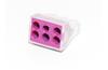 Push-in Connector WCT, 6x 0.75..2.5mm² 32A 400V, transparent/purple